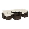 Image de vidaXL Ensemble de jardin canapé 8 pièces avec coussins Marron Poly rotin
