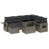 Image de vidaXL Ensemble de jardin canapé 8 pièces avec coussins Gris Poly rotin