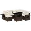 Image de vidaXL Ensemble de jardin canapé 8 pièces avec coussins Marron Poly rotin
