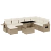 Image de vidaXL Ensemble de salon de jardin 9 pièces avec coussins beige Poly rotin