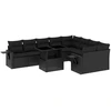Image de vidaXL Ensemble de 10 canapés de jardin avec coussins noir poly rotin