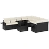 Image de vidaXL Ensemble de 10 canapés de jardin avec coussins noir poly rotin