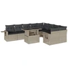 Image de vidaXL Ensemble de 10 canapés de jardin avec coussins gris clair Poly rotin
