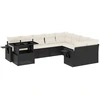 Image de vidaXL Ensemble de 10 canapés de jardin avec coussins noir poly rotin