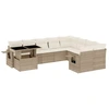 Image de vidaXL Ensemble de salon de jardin 10 pièces avec coussins Beige Poly Rattan
