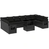 Image de vidaXL Ensemble de salon de jardin 11 pièces avec coussins noir poly rotin