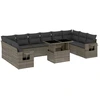 Image de vidaXL Ensemble de salon de jardin 11 pièces avec coussins Gris Poly rotin