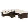 Image de vidaXL Ensemble de salon de jardin 11 pièces avec coussins Marron Poly rotin