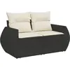 Image de vidaXL Ensemble de salon de jardin 5 pièces avec coussins noir poly rotin