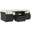 Image de vidaXL Ensemble de salon de jardin 7 pièces avec coussins noir poly rotin