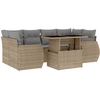Image de vidaXL Ensemble de salon de jardin 7 pièces avec coussins Beige Poly Rattan
