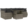 Image de vidaXL Ensemble de salon de jardin 7 pièces avec coussins Gris Poly rotin