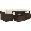 Image de vidaXL Ensemble de salon de jardin 7 pièces avec coussins Marron Poly rotin