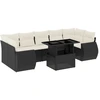 Image de vidaXL Ensemble de jardin canapé 8 pièces avec coussins noir poly rotin