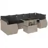Image de vidaXL Ensemble de jardin canapé 8 pièces avec coussins gris clair Poly rotin