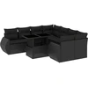 Image de vidaXL Ensemble de salon de jardin 9 pièces avec coussins noir poly rotin