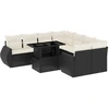 Image de vidaXL Ensemble de salon de jardin 9 pièces avec coussins noir poly rotin