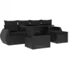 Image de vidaXL Ensemble de salon de jardin 6 pièces avec coussins noir poly rotin