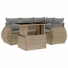 Image de vidaXL Ensemble de salon de jardin 5 pièces avec coussins Beige Poly Rattan