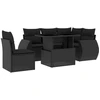 Image de vidaXL Ensemble de salon de jardin 6 pièces avec coussins noir poly rotin