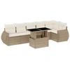 Image de vidaXL Ensemble de salon de jardin 7 pièces avec coussins Beige Poly Rattan