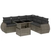 Image de vidaXL Ensemble de salon de jardin 7 pièces avec coussins Gris Poly rotin