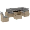 Image de vidaXL Ensemble de salon de jardin 7 pièces avec coussins Beige Poly Rattan