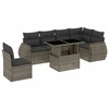 Image de vidaXL Ensemble de salon de jardin 7 pièces avec coussins Gris Poly rotin