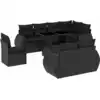 Image de vidaXL Ensemble de salon de jardin 9 pièces avec coussins noir poly rotin