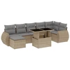 Image de vidaXL Ensemble de jardin canapé 8 pièces avec coussins Beige Poly Rattan