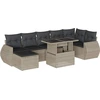 Image de vidaXL Ensemble de jardin canapé 8 pièces avec coussins gris clair Poly rotin