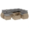 Image de vidaXL Ensemble de jardin canapé 8 pièces avec coussins Beige Poly Rattan