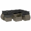 Image de vidaXL Ensemble de jardin canapé 8 pièces avec coussins Gris Poly rotin