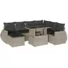 Image de vidaXL Ensemble de jardin canapé 8 pièces avec coussins gris clair Poly rotin