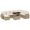 Image de vidaXL Ensemble de salon de jardin 9 pièces avec coussins beige Poly rotin