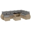 Image de vidaXL Ensemble de salon de jardin 9 pièces avec coussins beige Poly rotin