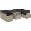 Image de vidaXL Ensemble de 10 canapés de jardin avec coussins gris clair Poly rotin