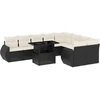 Image de vidaXL Ensemble de 10 canapés de jardin avec coussins noir poly rotin