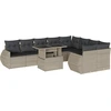 Image de vidaXL Ensemble de 10 canapés de jardin avec coussins gris clair Poly rotin