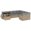 Image de vidaXL Ensemble de salon de jardin 10 pièces avec coussins Beige Poly Rattan