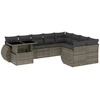 Image de vidaXL Ensemble de salon de jardin 10 pièces avec coussins Gris Poly Rattan