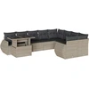 Image de vidaXL Ensemble de 10 canapés de jardin avec coussins gris clair Poly rotin