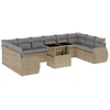 Image de vidaXL Ensemble de salon de jardin 11 pièces avec coussins Beige Poly Rattan