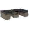 Image de vidaXL Ensemble de salon de jardin 11 pièces avec coussins Gris Poly rotin