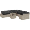 Image de vidaXL Ensemble de salon de jardin 11 pièces avec coussins gris clair Poly rotin