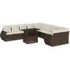 Image de vidaXL Ensemble de salon de jardin 11 pièces avec coussins Marron Poly rotin