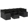 Image de vidaXL Ensemble de jardin canapé 8 pièces avec coussins noir poly rotin