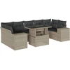 Image de vidaXL Ensemble de jardin canapé 8 pièces avec coussins gris clair Poly rotin