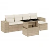 Image de vidaXL Ensemble de salon de jardin 6 pièces avec coussins Beige Poly Rattan
