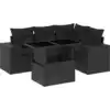 Image de vidaXL Ensemble de salon de jardin 5 pièces avec coussins noir poly rotin